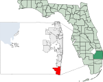 Map of Florida highlighting Boca Raton